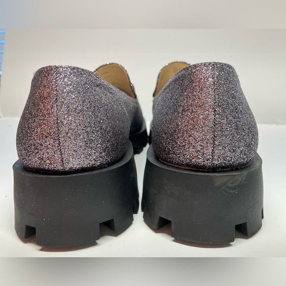 Women’s Chunky Platform Loafers, Size 10, Pinkish-Silver Glitter, Slip Ons, NWOT - Picture 5 of 9